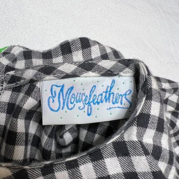 Mousefeathers Vintage Ruffled Tiered Checkered Midi Dress Juniors 8 Cottagecore - Picture 2 of 13